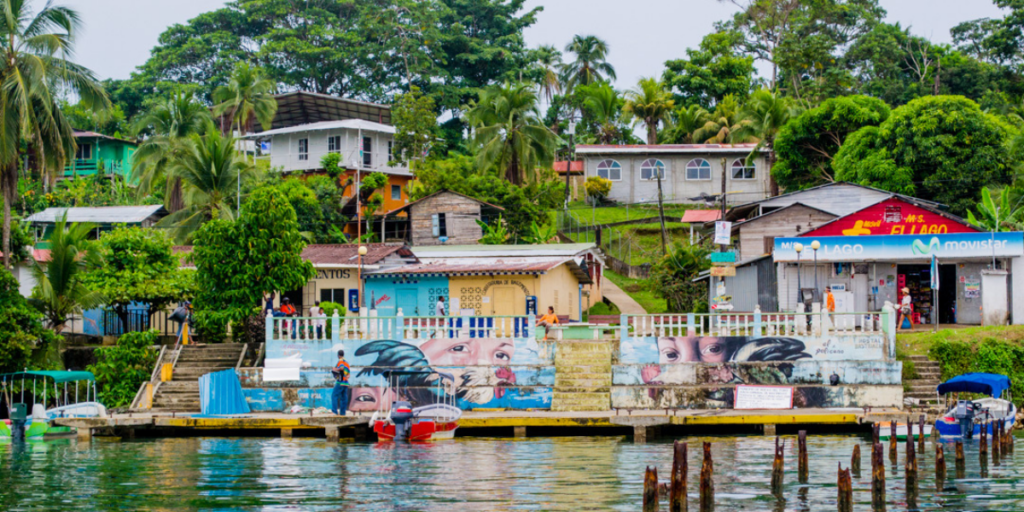 Bocas del Toro Panama, colourful harbour