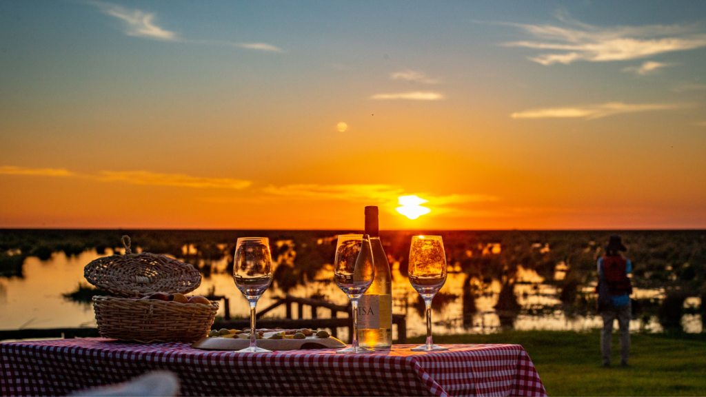 wine at sunset ibera argentina