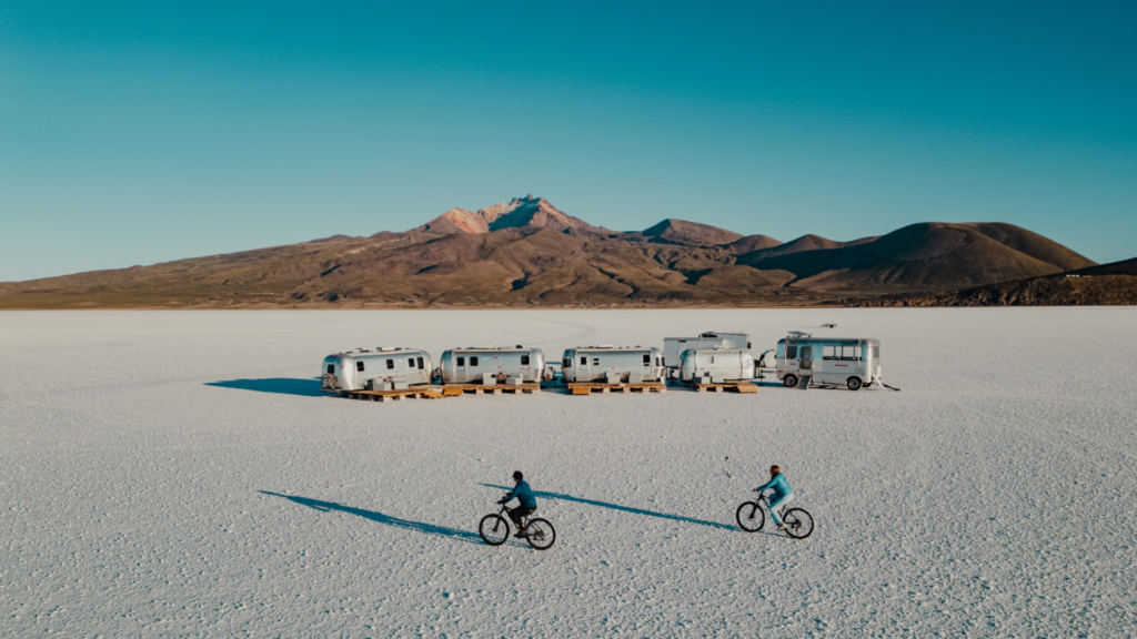 daytime biking by uyuni salt flats bolivia