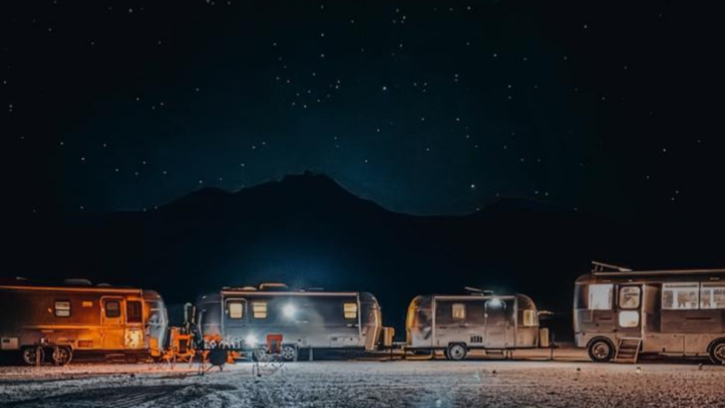 night time stargazing in airstream bolivia
